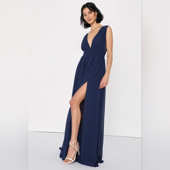 Heavenly Hues Navy Blue Maxi Dress - Picture 2 of 5